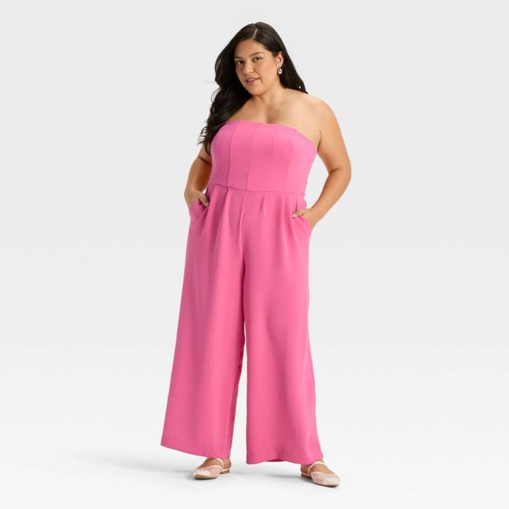 Open Box - A New Day - Women's Jumpsuit - A New Day Hot Pink 3X Pink - Picture 3 of 3